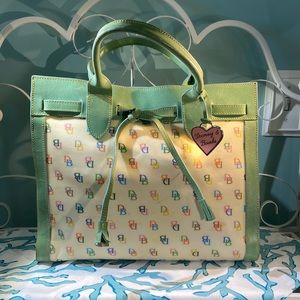 Dooney and Bourke Alto Collection Tassel Bag with Mint Green Trim